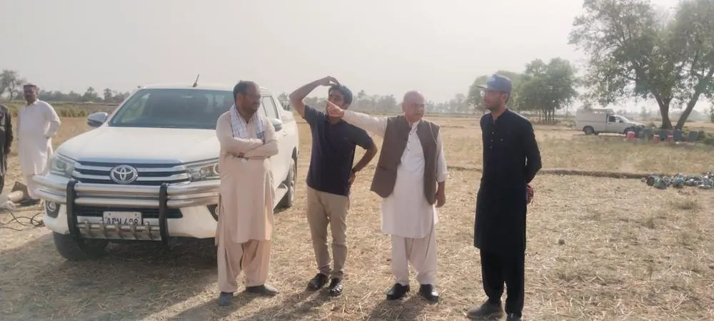 MRCC management and engineers inspecting the site beside tower sections